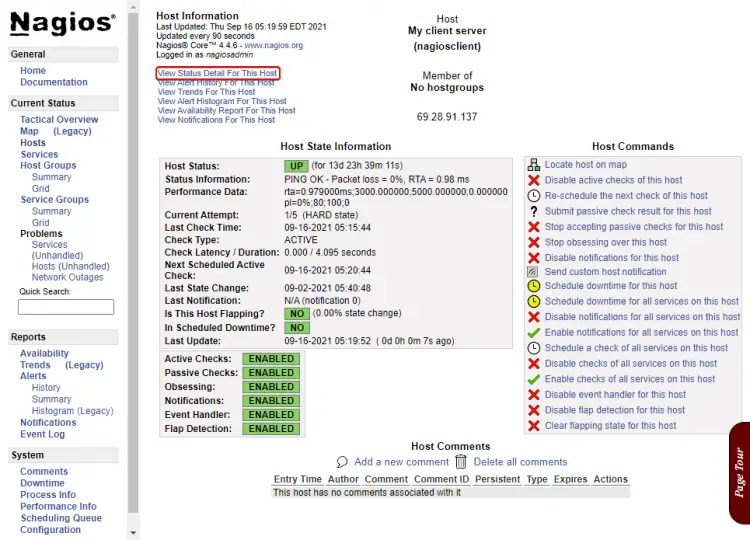 Nagios Host Details