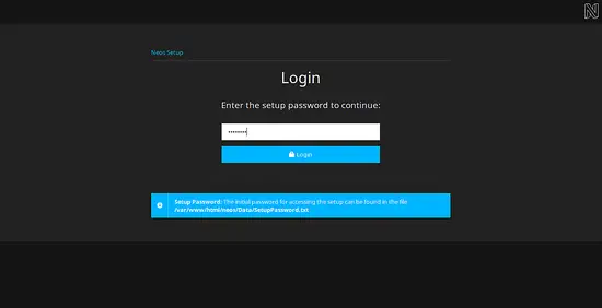 Neos Login page