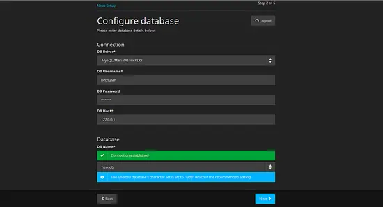 Configure the database