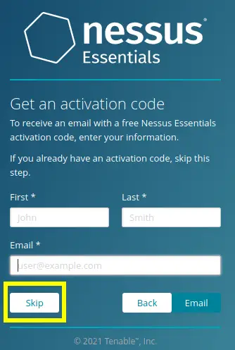 Skipping registering for activation code window
