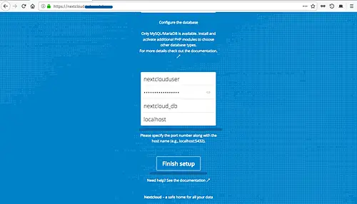 Database configuration