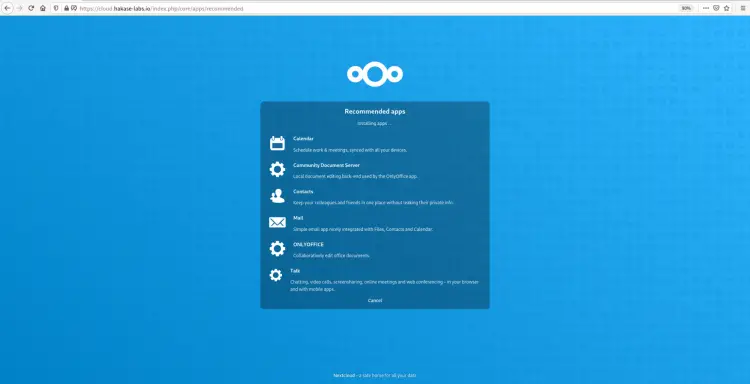 Install Recommended Application Nextcloud