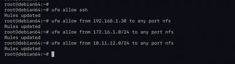 secureing nfs with ufw firewall
