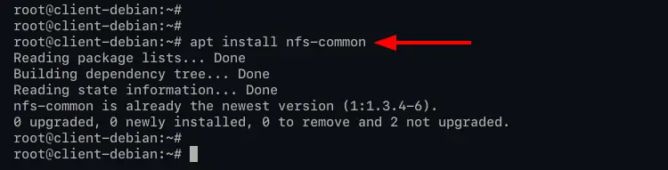 Installing nfs client packages