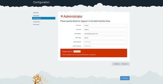 Administrator login