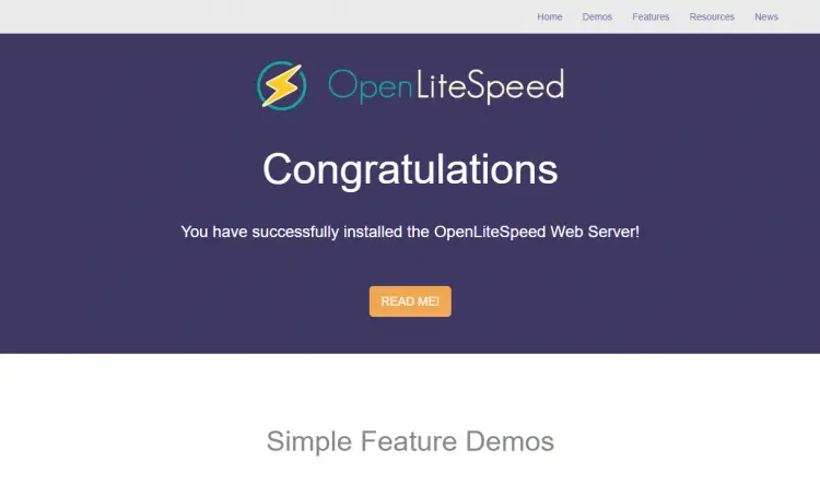 OpenLiteSpeed Default Page