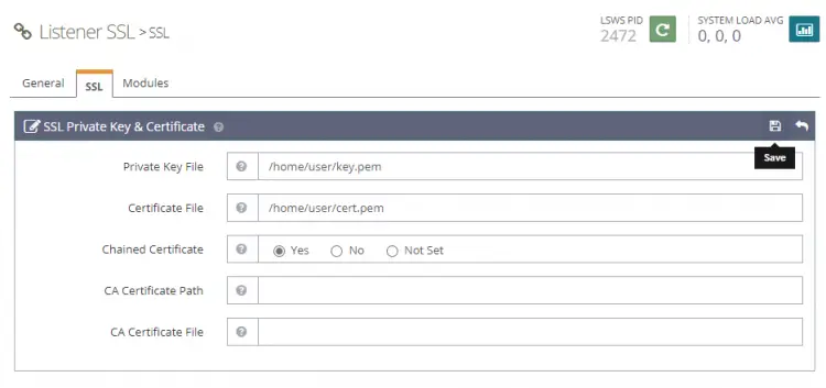 Self Signed SSL Key and Certificate