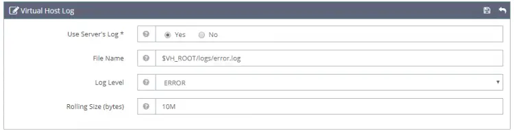 Virtual Host Log