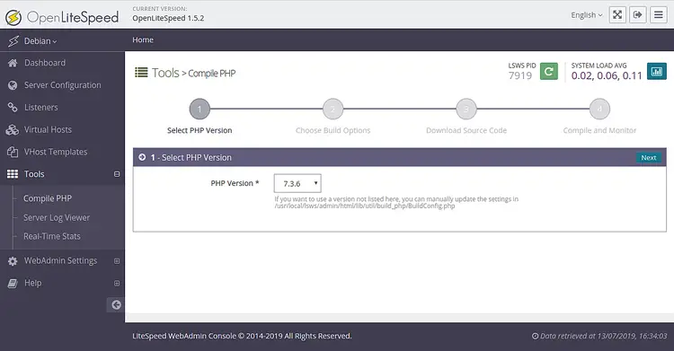 OpenLiteSpeed Compile PHP