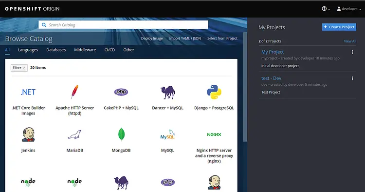 OPENSHIFT Dashboard