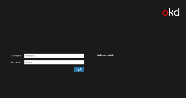 OpenShift Web Console login