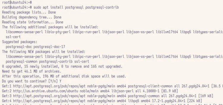 install postgresql