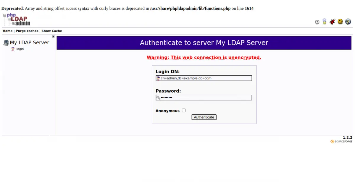 phpladpadmin login