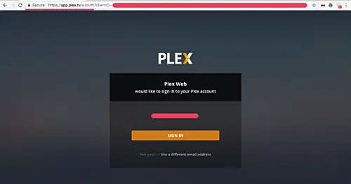 Plex media server login