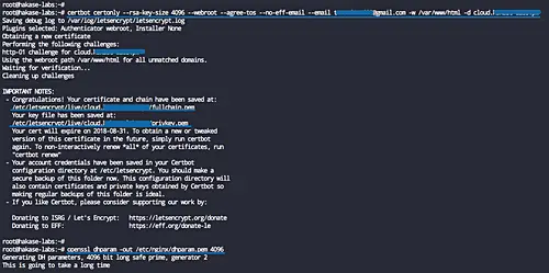Create SSL certificate with Let's encrypt