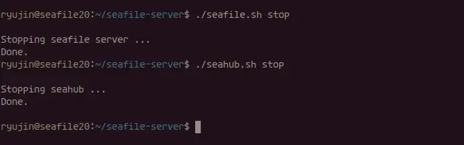Stop Seafile and Seahub Service