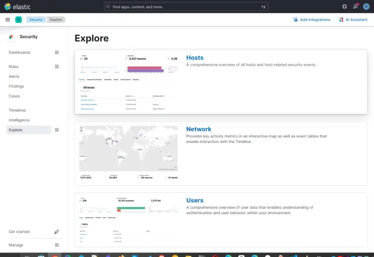 Elastic Security Explore Page