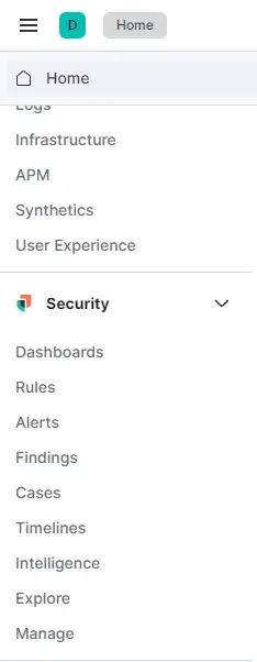 Security >> Explore Kibana Menu