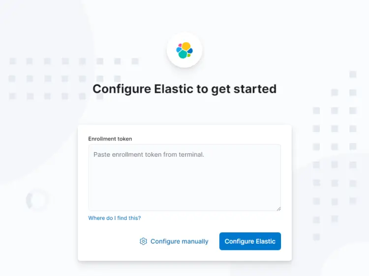 Kibana Token Enrollment Page