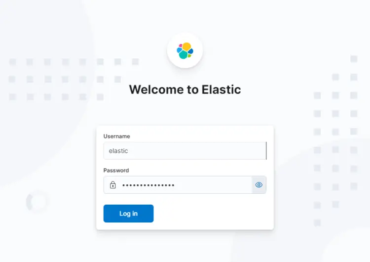 Kibana Login Screen with Credentials