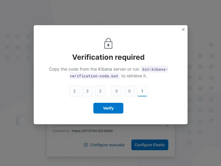 Kibana Verification Code