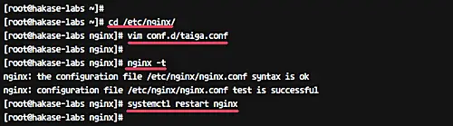 TaigaIO Nginx vhost