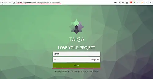 Login to TaigaIO