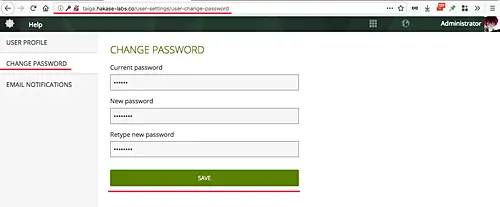 Change password