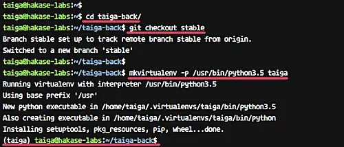 Configure Taiga Backend