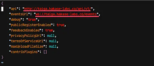 Configure Taiga Frontend