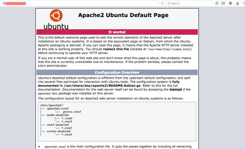 Apache test page