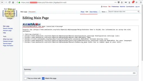 Edit page in MediaWiki