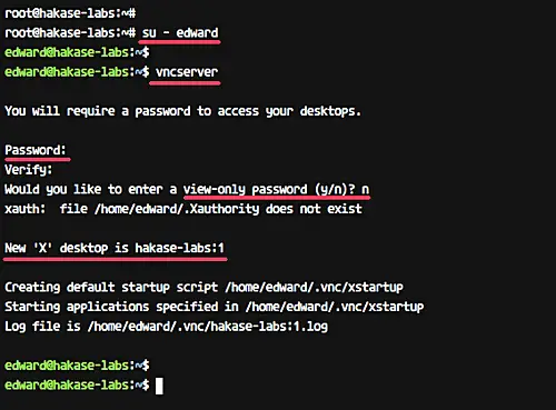 Start VNC Server