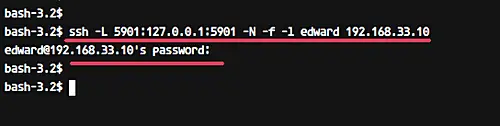 Connect to VNC trogh SSH tunnel