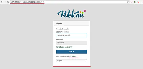 Login to Wekan
