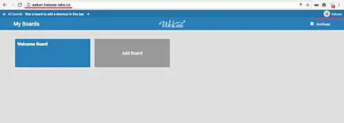 Wekan dashboard