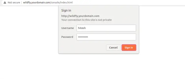WildFly login