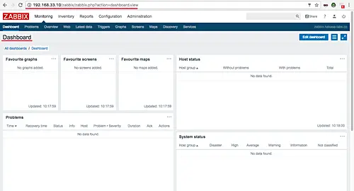 Zabbix dashboard
