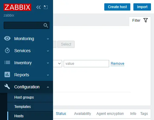 Zabbix Create Hosts