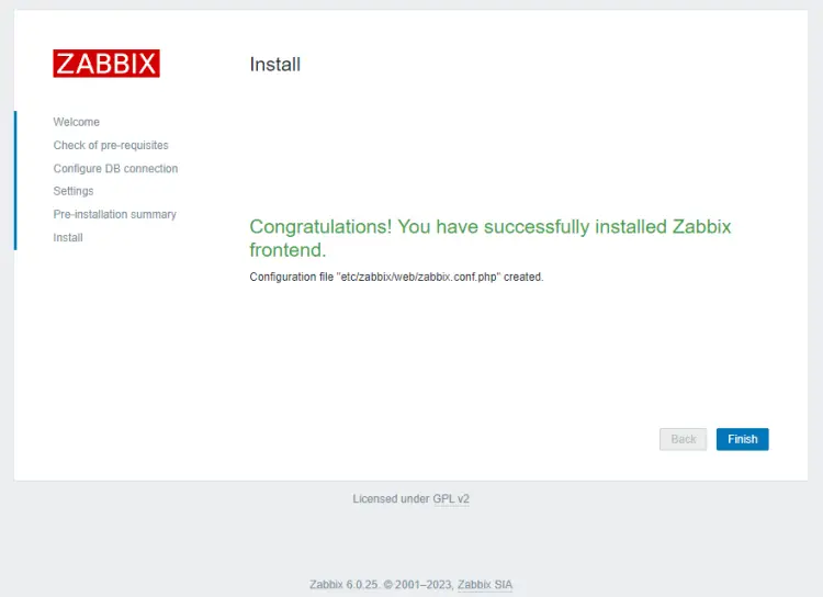 Zabbix Installation Complete