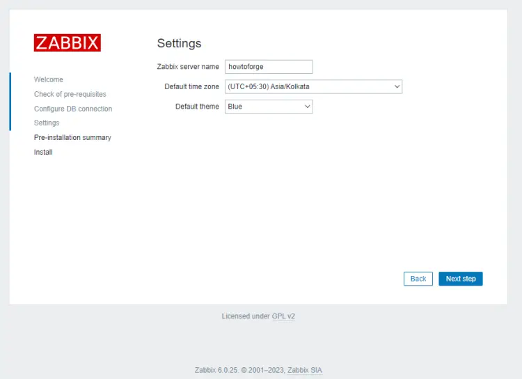 Zabbix Settings