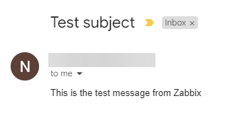 Zabbix Test Email