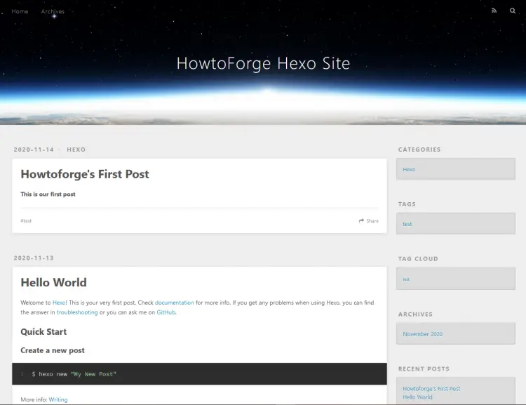 Hexo Blog Homepage