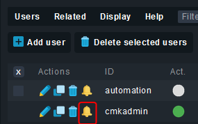 Checkmk Notification Rules Bell Icon