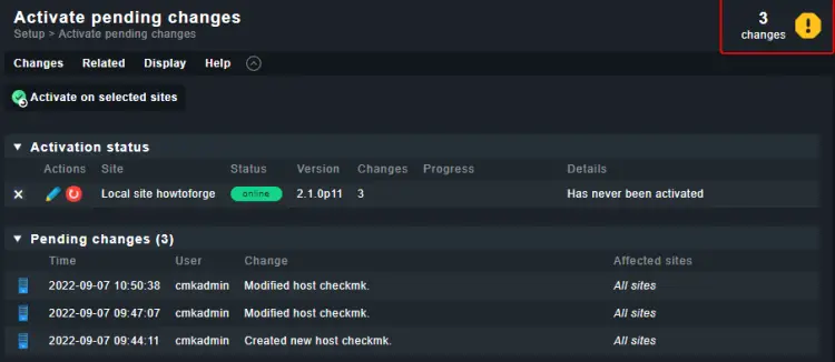 Checkmk Pending Changes