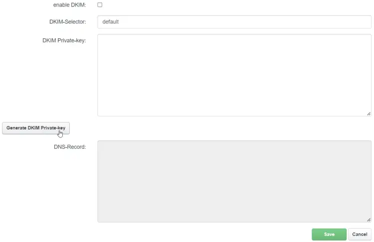 DKIM settings