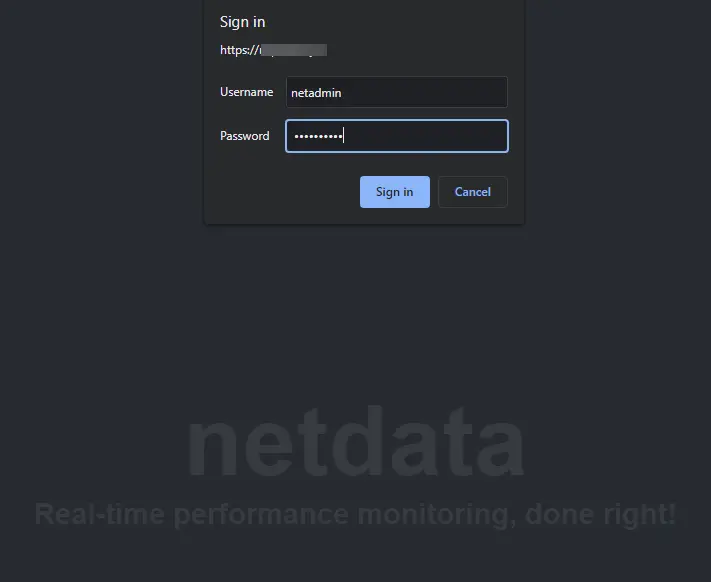 Netdata HTTP Authentication