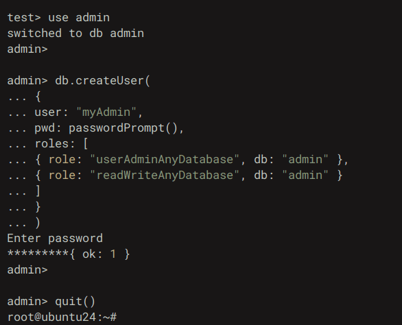 create admin