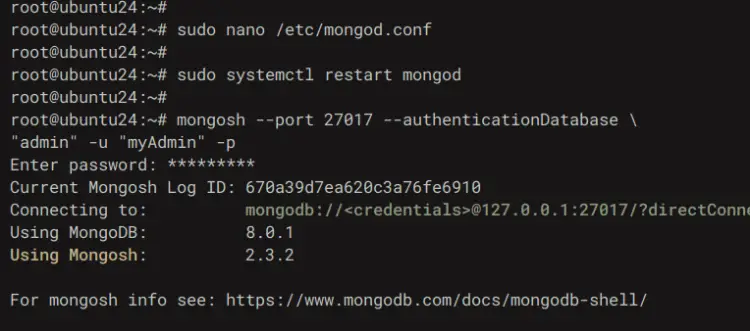 login to mongodb