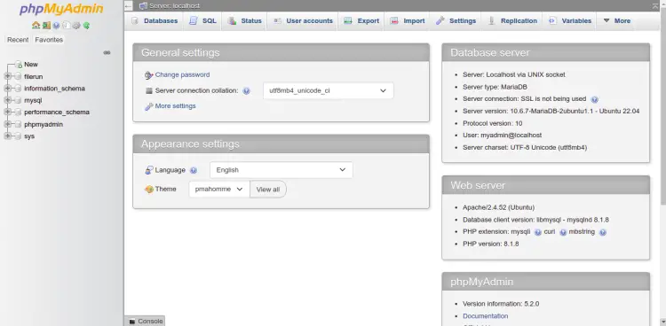 configure PHPMyAdmin